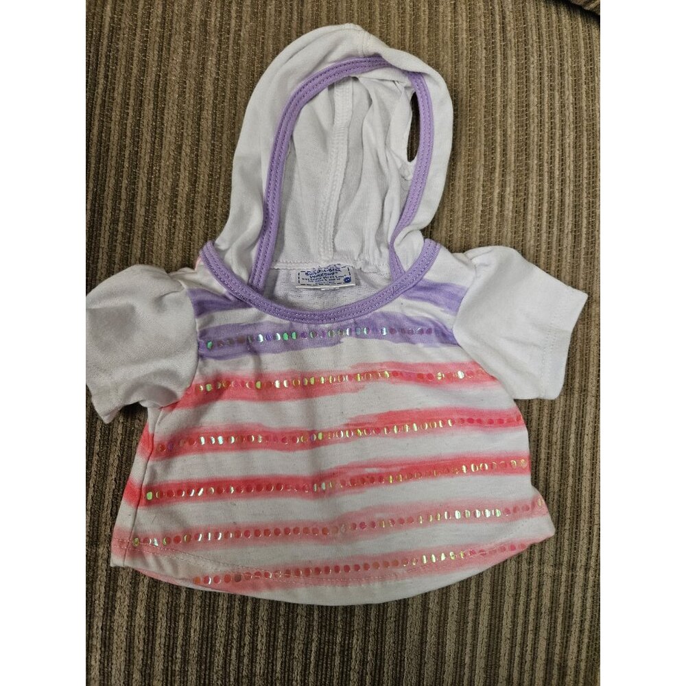 Build A Bear Pink & Purple Stripe Hoodie